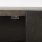 Darwin 80x17.5 Brown Solid Wood Gold Metal Base 4 Cabinet Door Sideboard