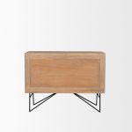 Darwin Light Brown Wooden 2 Door w/ 2 Shelves Accent Cabinet