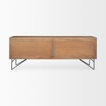 Darwin Light Brown Wooden 4 Door w/ 2 Shelves Sideboard