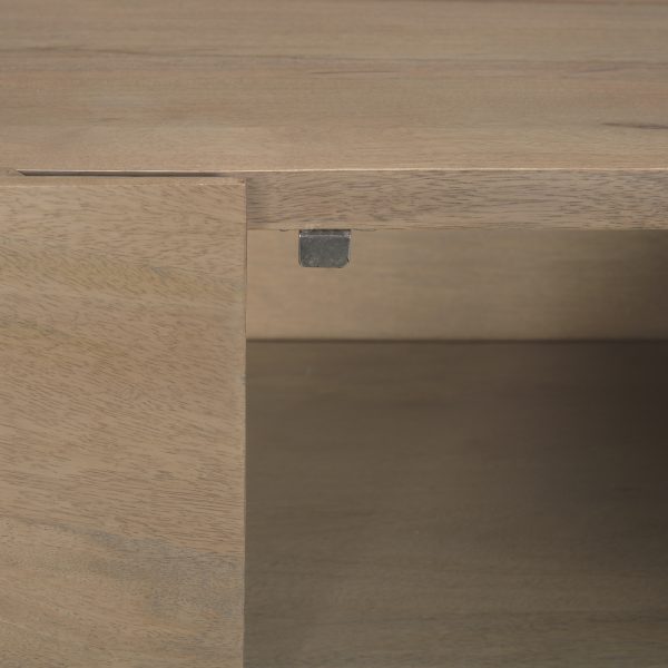 Darwin Light Brown Wooden 4 Door w 2 Shelves Sideboard 9