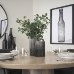 Dawn Short Smokey Black Glass Vase
