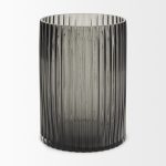 Dawn Short Smokey Black Glass Vase