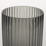Dawn Short Smokey Black Glass Vase