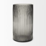 Dawn Tall Smokey Black Glass Vase
