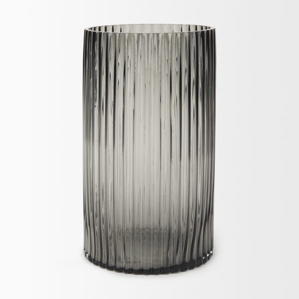 Dawn Tall Smokey Black Glass Vase 5