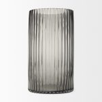 Dawn Tall Smokey Black Glass Vase
