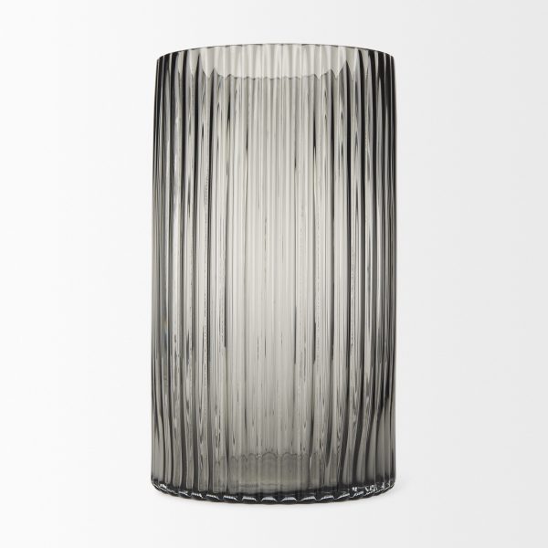 Dawn Tall Smokey Black Glass Vase 6