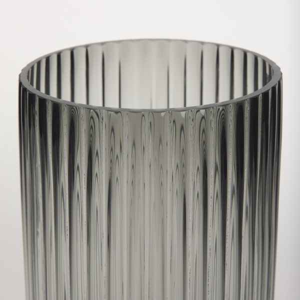 Dawn Tall Smokey Black Glass Vase 7
