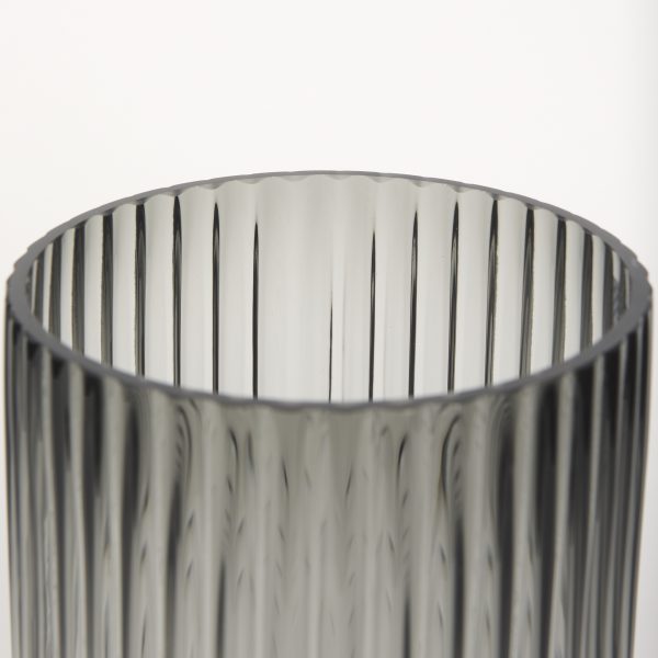 Dawn Tall Smokey Black Glass Vase 8