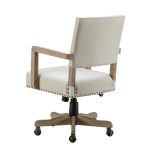 Debora Linen Nailhead Trim Swivel Ergonomic Task Chair