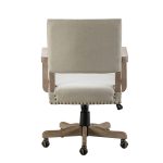 Debora Linen Nailhead Trim Swivel Ergonomic Task Chair