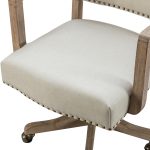 Debora Linen Nailhead Trim Swivel Ergonomic Task Chair