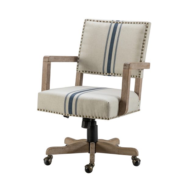Debora Navy Nailhead Trim Swivel Ergonomic Task Chair 1