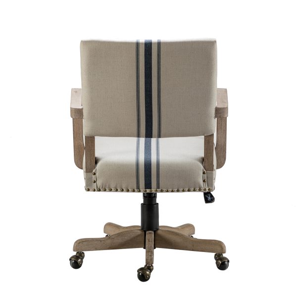 Debora Navy Nailhead Trim Swivel Ergonomic Task Chair 3