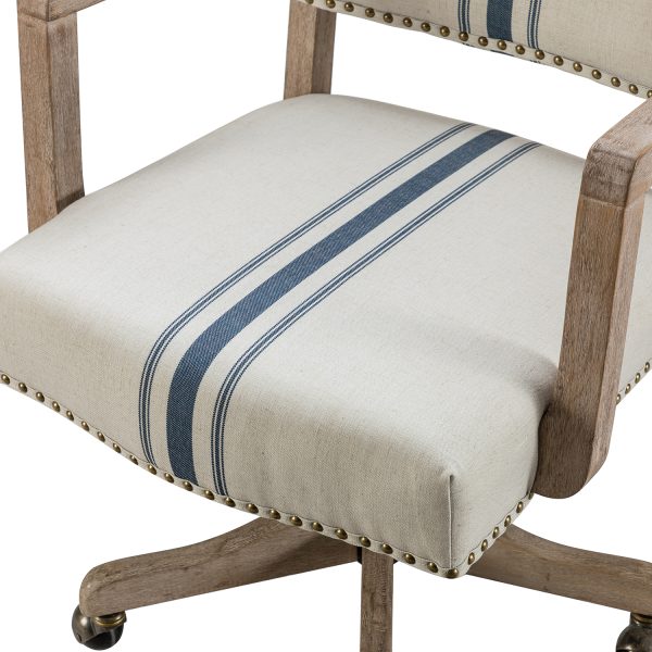 Debora Navy Nailhead Trim Swivel Ergonomic Task Chair 4