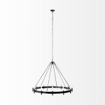 Decamp I (47.2"x36.2") Black Metal Chassis Glass Tube Twelve Light Chandelier