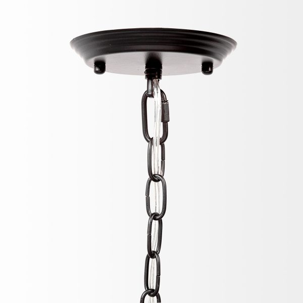 Decamp I 47.2x36.2 Black Metal Chassis Glass Tube Twelve Light Chandelier 3