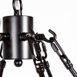Decamp I (47.2"x36.2") Black Metal Chassis Glass Tube Twelve Light Chandelier
