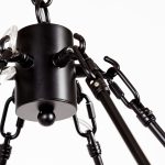 Decamp I (47.2"x36.2") Black Metal Chassis Glass Tube Twelve Light Chandelier