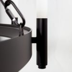 Decamp I (47.2"x36.2") Black Metal Chassis Glass Tube Twelve Light Chandelier