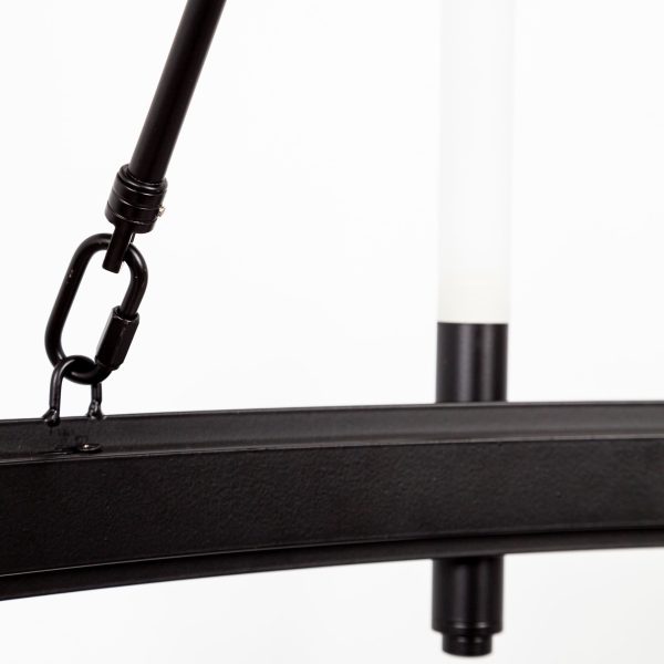 Decamp I 47.2x36.2 Black Metal Chassis Glass Tube Twelve Light Chandelier 7