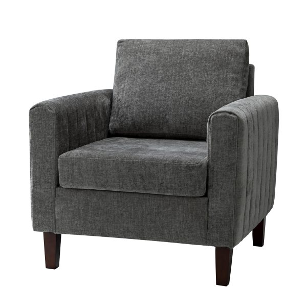 Deionides Grey Tufted Glam Accent Club Chair 1
