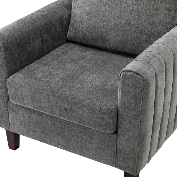 Deionides Grey Tufted Glam Accent Club Chair 4
