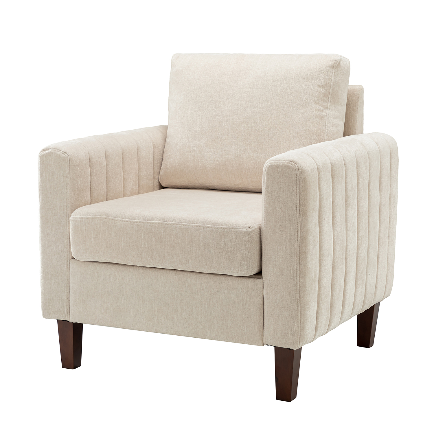 Deionides Ivory Tufted Glam Accent Club Chair 2 Deionides Ivory Tufted Glam Accent Club Chair - Image 2