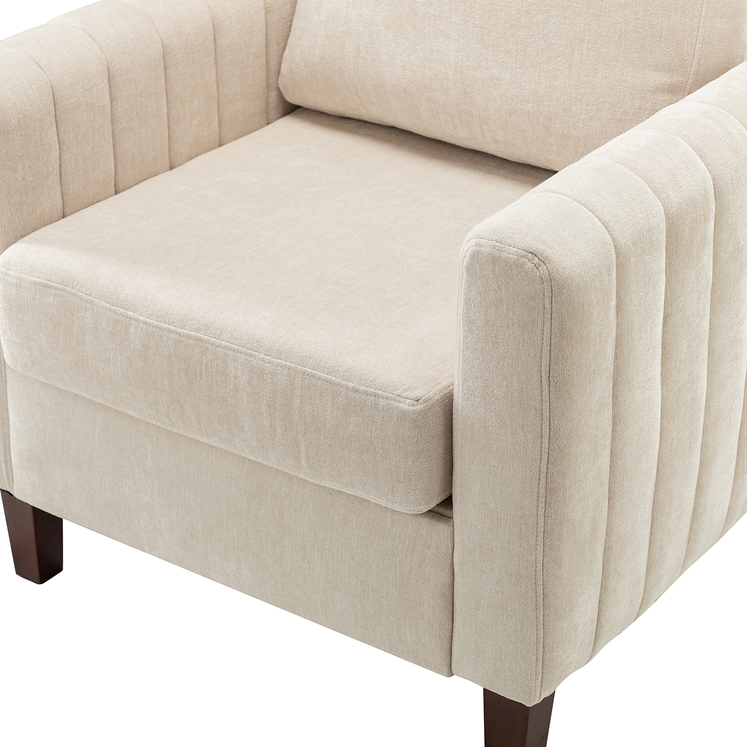 Deionides Ivory Tufted Glam Accent Club Chair 5 Deionides Ivory Tufted Glam Accent Club Chair - Image 5