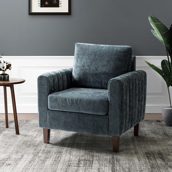 Deionides Navy Tufted Glam Accent Club Chair