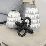 Delaney Large Gray Patterned Ceramic Vase