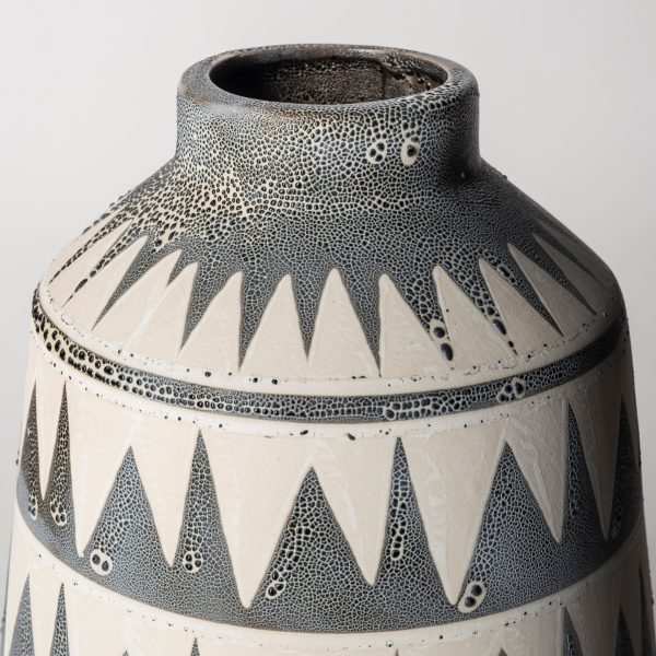 Delaney Large Gray Patterned Ceramic Vase 7
