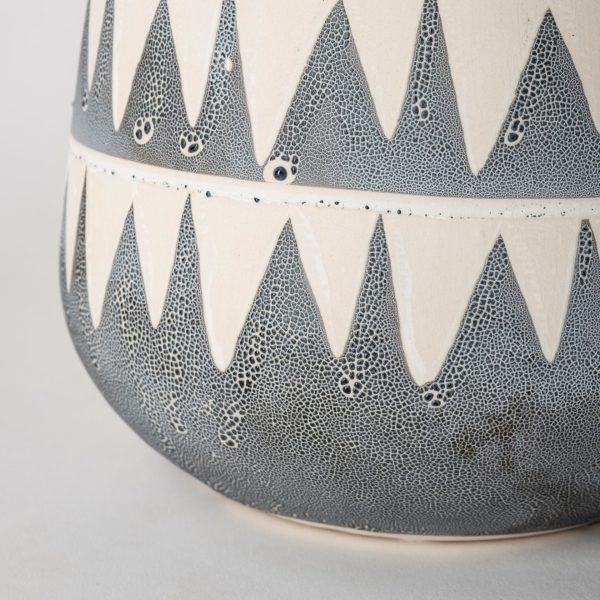 Delaney Large Gray Patterned Ceramic Vase 8