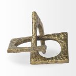 Delaunay I (Large) 10L X9W Gold Hammered Metal Interlinked Patterned