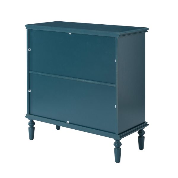 Delia Blue Floral Carved 2 Door Accent Cabinet 2 1