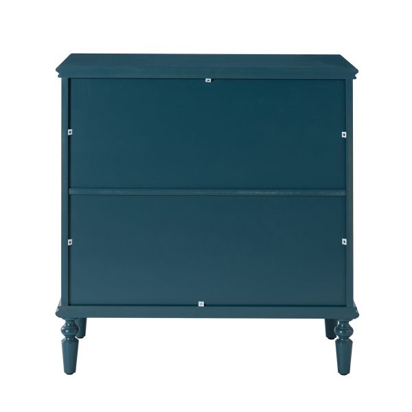 Delia Blue Floral Carved 2 Door Accent Cabinet 3 1