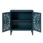 Delia Blue Floral Carved 2-Door Accent Cabinet 10 Delia Blue Floral Carved 2-Door Accent Cabinet