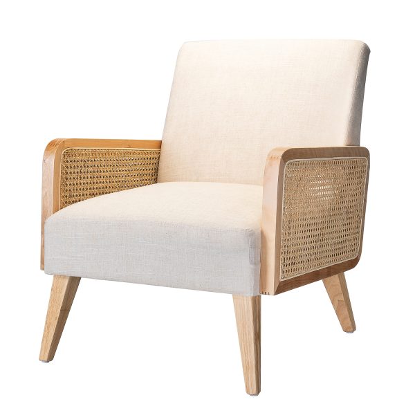 Delphine Cane Rattan Boho Accent Armchair