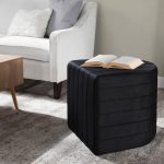 Demi Black Velvet Contemporary Ottoman 12 Demi Black Velvet Contemporary Ottoman