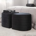 Demi Black Velvet Contemporary Ottoman 14 Demi Black Velvet Contemporary Ottoman