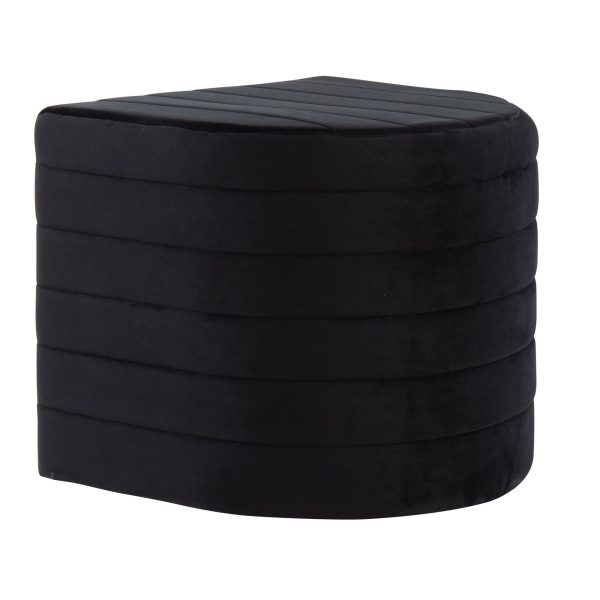 Demi Black Velvet Contemporary Ottoman 3