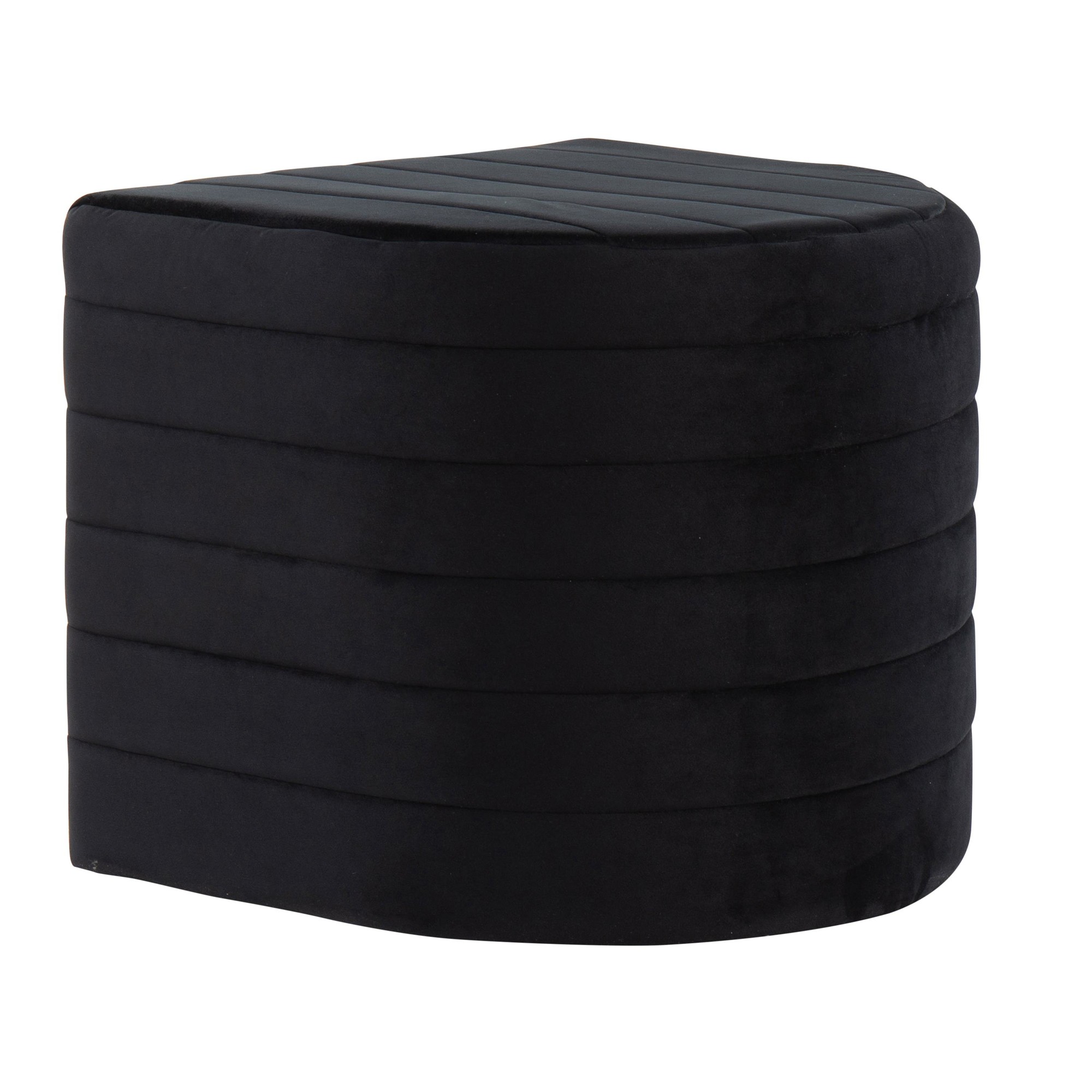 Demi Black Velvet Contemporary Ottoman 4 Demi Black Velvet Contemporary Ottoman - Image 4
