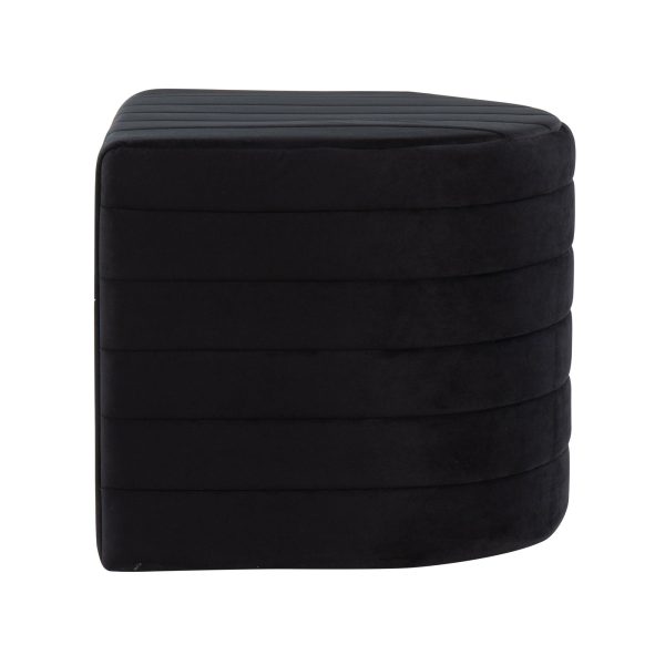 Demi Black Velvet Contemporary Ottoman 4