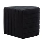 Demi Black Velvet Contemporary Ottoman 17 Demi Black Velvet Contemporary Ottoman