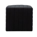 Demi Black Velvet Contemporary Ottoman 18 Demi Black Velvet Contemporary Ottoman