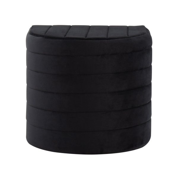 Demi Black Velvet Contemporary Ottoman 7