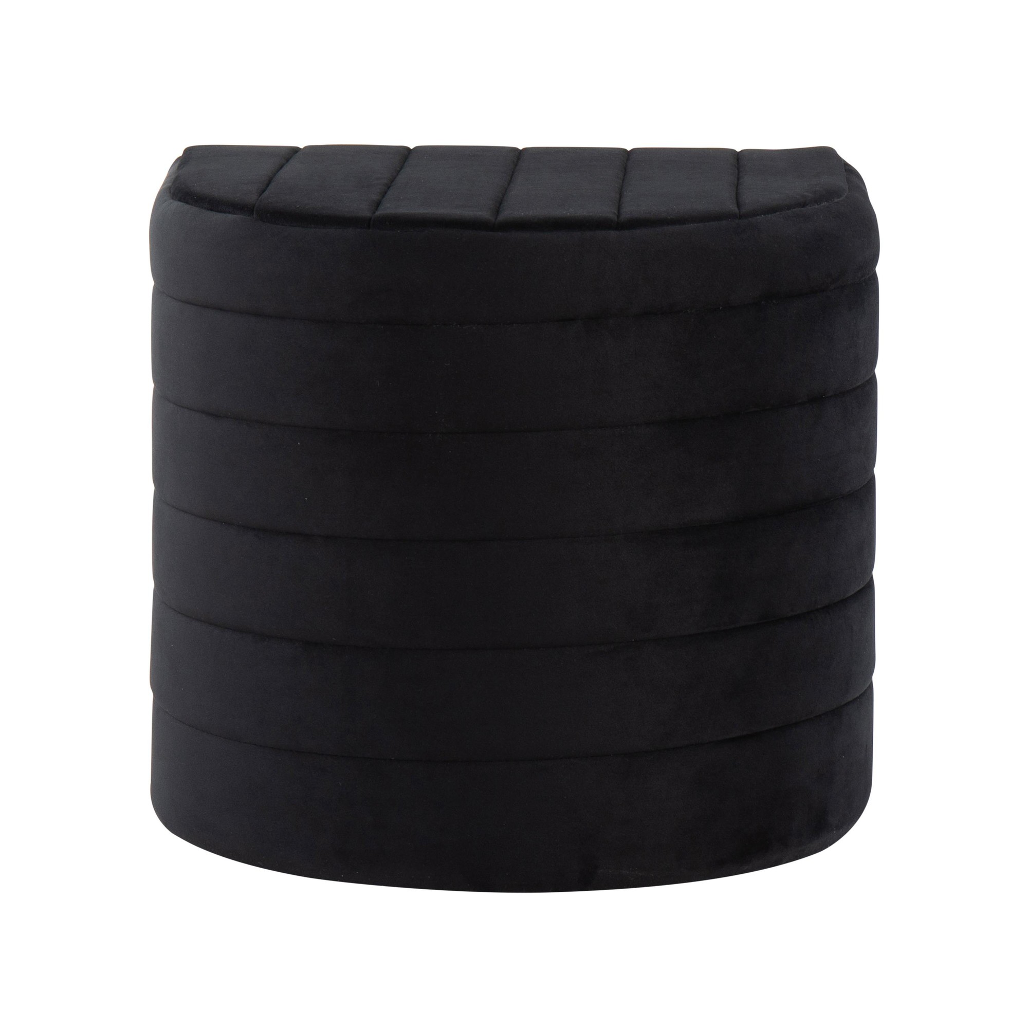 Demi Black Velvet Contemporary Ottoman 8 Demi Black Velvet Contemporary Ottoman - Image 8