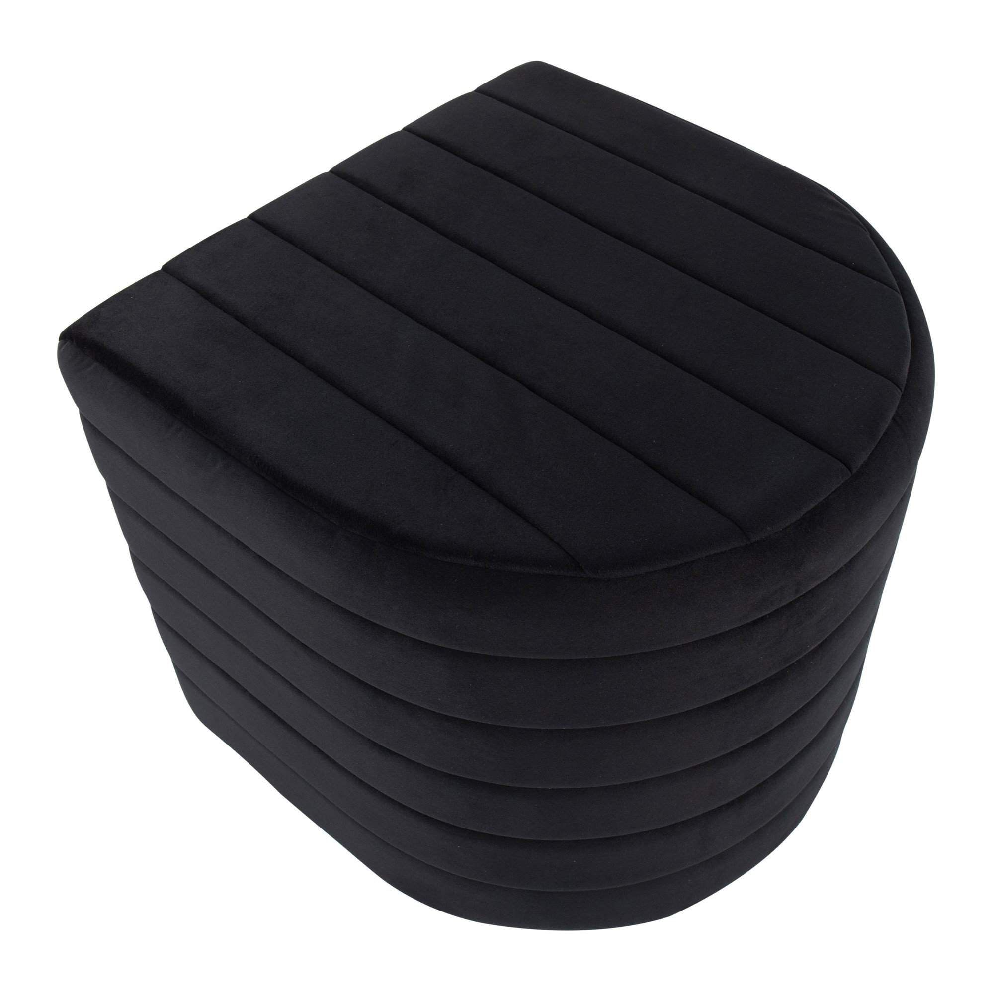 Demi Black Velvet Contemporary Ottoman 9 Demi Black Velvet Contemporary Ottoman - Image 9