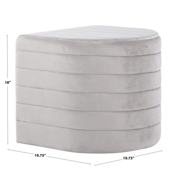 Demi Black Velvet Contemporary Ottoman 9