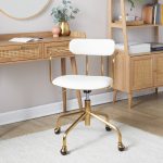 Demi Contemporary Cream Velvet Gold Metal Task Chair 13 Demi Contemporary Cream Velvet Gold Metal Task Chair